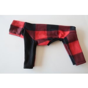 画像: 【フリース】赤×黒ブロックチェック　イタグレ4号