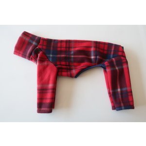 画像: 【フリース】赤×紺タータンチェック　イタグレ4号