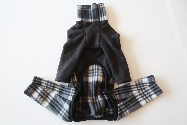 画像2: 【フリース】黒チェック　イタグレ4号