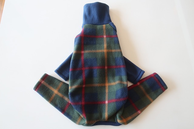 画像3: 【フリース】紺×グリーンチェック　イタグレ4号